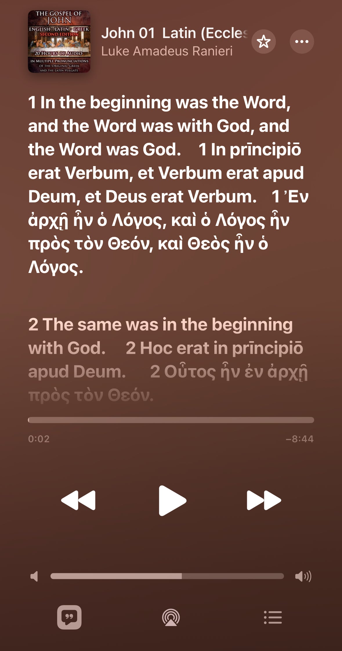 Gospel of John English-Latin-Greek Trilingual Audiobook & Text