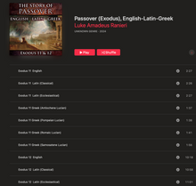 Load image into Gallery viewer, Passover (Exodus 11 &amp; 12) English-Latin-Greek Trilingual Audiobook &amp; Text (MAR. 2024 UPDATE: New audio files added with more variants of Lucian Pronunciation)